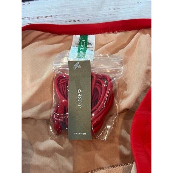 J. Crew Womens Ruched Bandeau One Piece Swimsuit Padded Red Plus Size 22 NWT - Picture 7 of 10